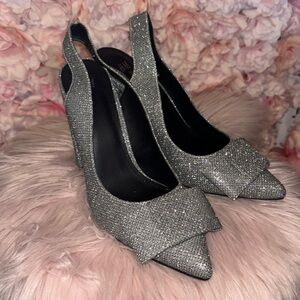 **SOLD** H&M Silver Bow Heels